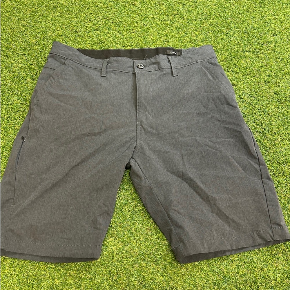 Kenneth Cole New York Mens Stretch Shorts Charcoal Gray Heather Size 32